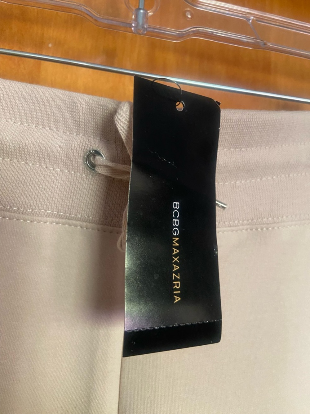 ✌️BCBGMaxAzria Beige Zip-Up Hoodie/Pants with Silver Logos/Hardware - Picture 9 of 15